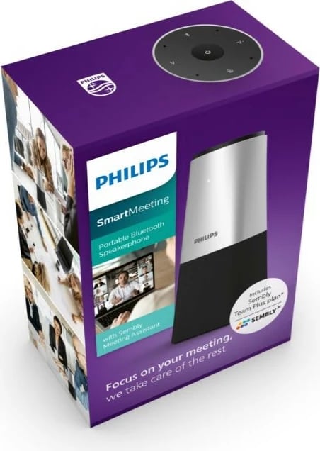 Mikrofon konferencash wireless Philips PSE0540/00 me Sembly Meeting Assistant, zi/argjendtë Mikrofon konferencash wireless Philips PSE0540/00 me Sembly Meeting Assistant, zi/argjendtë