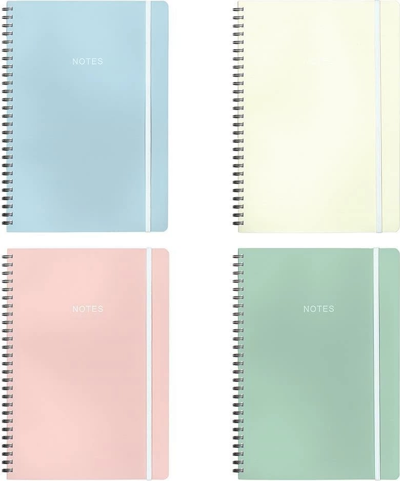 Fletore spirale Next smooth pastels 21x29cm, 2 lëndë, 70 fletë, 4 ngjyra