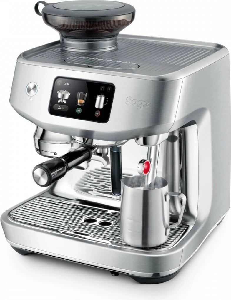 Ekspres kafeje presioni, Sage SES985BSS, mulli i integruar, portafilter 58 mm, 1600 W, 15 bar, ekran me prekje, çelik i furçuar