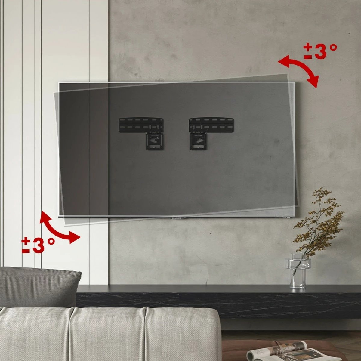 Mbajtës muri për TV Maclean MC-806N, për 43-85 inç, i zi