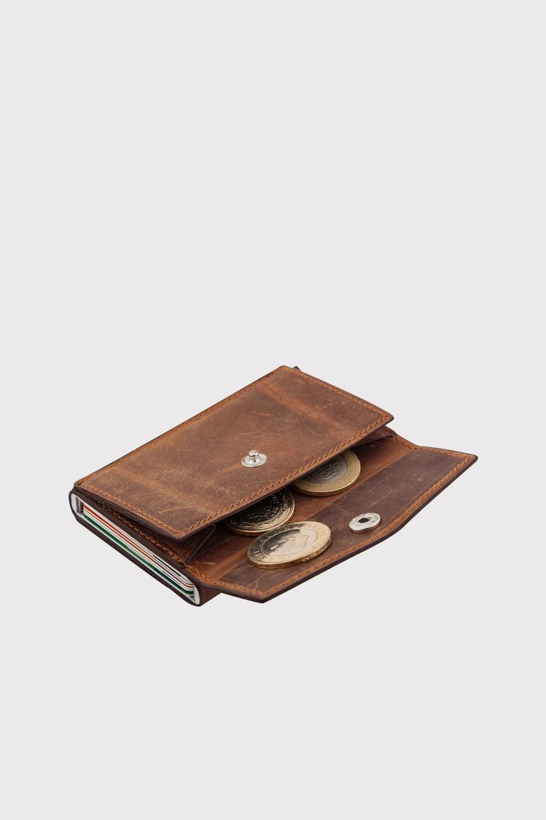 Mbajtës kartelash prej lëkure, ngjyrë tan, Zoozie Bags, Porto