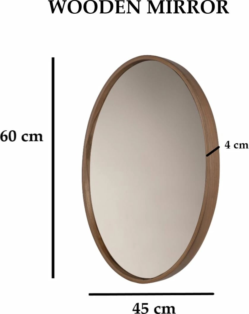 Pasqyrë elips, ngjyrë arre, Skye Decor