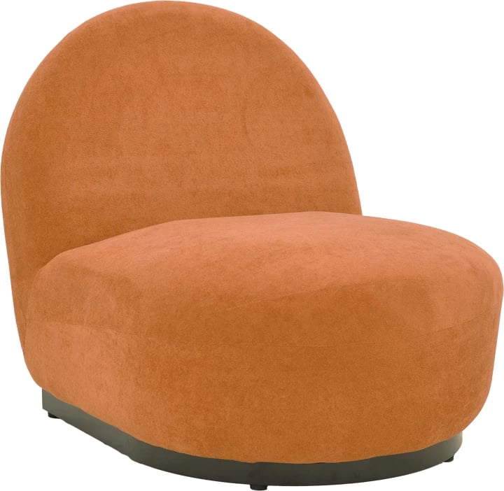 Karrige rrotulluese Zenny, material stof, ngjyrë terrakote, 64x85x68cm