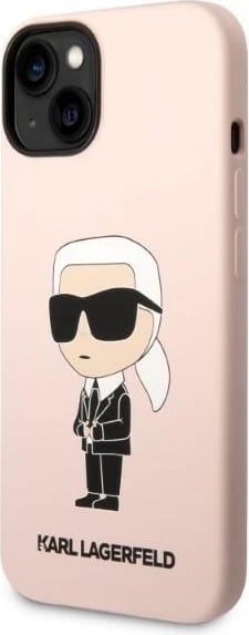 Mbështjellës Karl Lagerfeld Silicone Ikonik për iPhone 14 Plus 6.7", rozë
