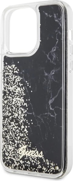 Mbështjellës Guess Liquid Glitter Marble për iPhone 14 Pro Max 6.7", i zi Mbështjellës Guess Liquid Glitter Marble për iPhone 14 Pro Max 6.7", i zi