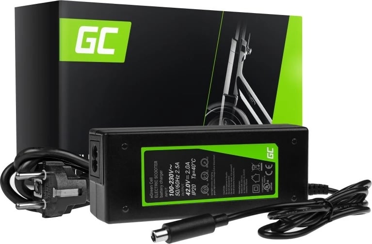Karikues trotineti Green Cell SAD01 për Xiaomi Mijia M365 / M365 Pro / Segway Ninebot ES1 ES2 ES3 ES4, 42V 2A, i zi