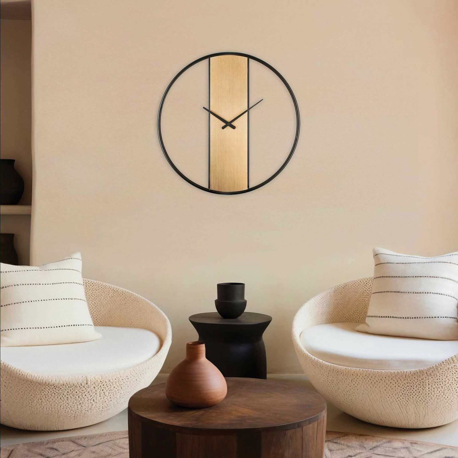 Orë muri dekorative prej metali, Wallity Demre, ngjyrë ari