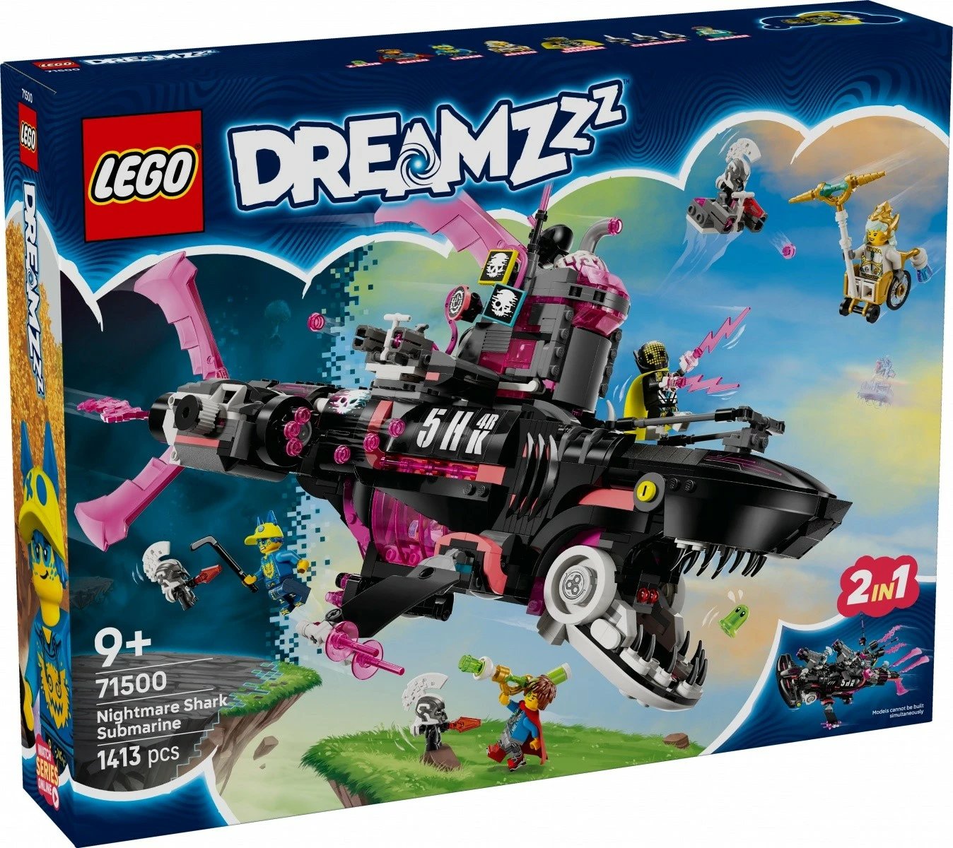 Set LEGO DREAMZzz Nightmare Shark Submarine 71500, 1413 pjesë, për fëmijë 9+