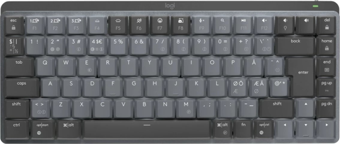 Tastierë mekanike Logitech MX Mechanical Mini, Wireless, RF Wireless + Bluetooth, QWERTY, LED, Grafit, Gri