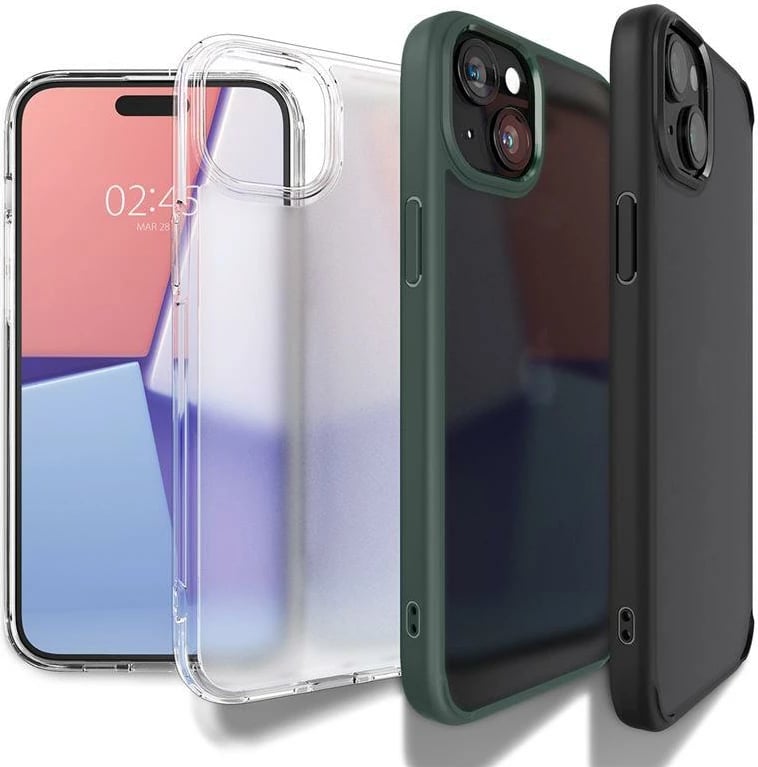 Mbështjellës Spigen Crystal Hybrid për iPhone 15 Plus, Transparent Beige