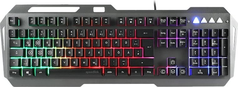 Tastierë gaming Speedlink LUNERA, full-size, LED rainbow, USB, QWERTZ, e zezë