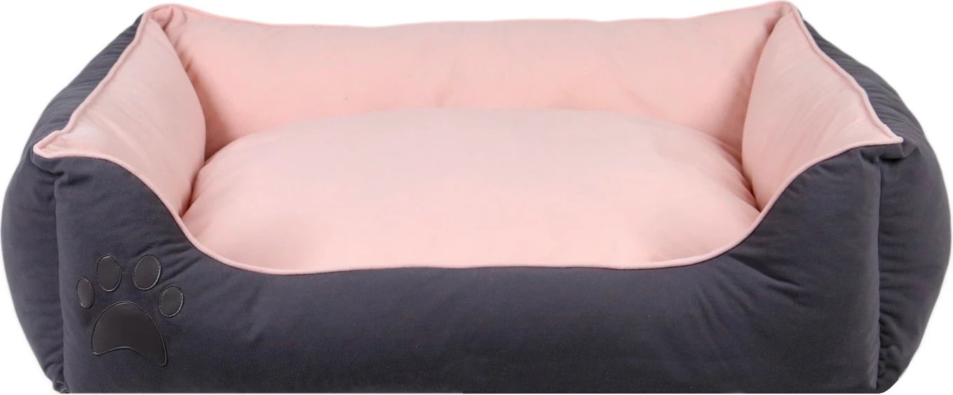 Shtrat për qen e mace Lucy, gri dhe rozë, Paws & Whiskers, S