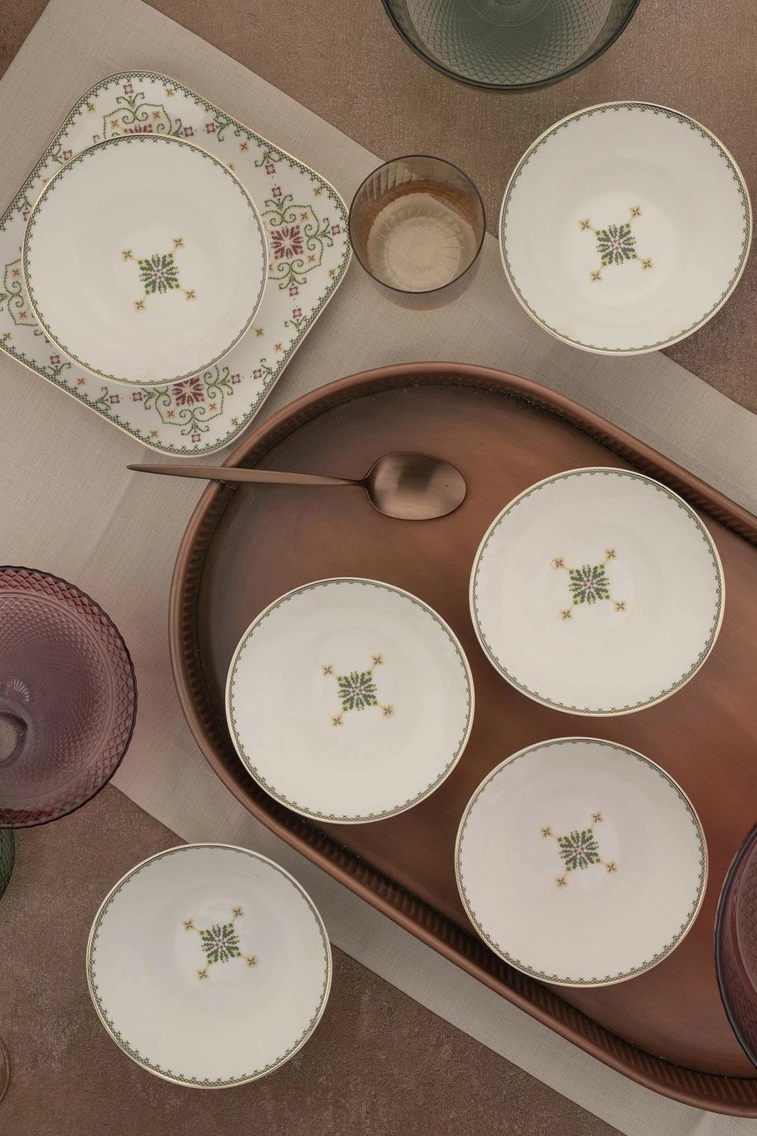 Set tasash porcelani, shumëngjyrëshe, 6 copë, Hermia Concept, BNMNS15KSS612679