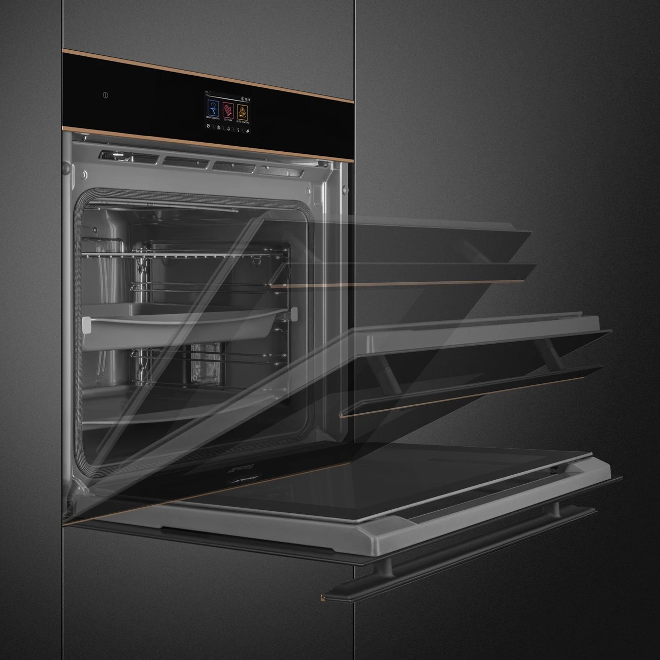 Furrë Dolce Stil Novo SMEG SOP6604TPNR, 68 L, e zezë