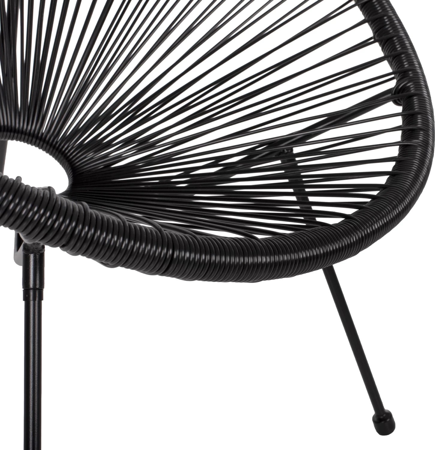 Karrige ACAPULCO lloj foleje, metal i zi dhe ratan i zi, FH5872.01, 70x73x79 cm