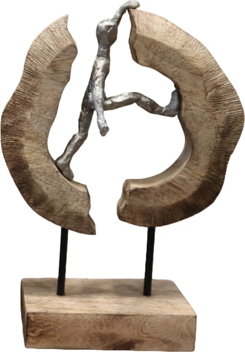 Dekor tavoline Caren Inart dru mango-alumin 19x10x29cm Dekor tavoline Caren Inart dru mango-alumin 19x10x29cm