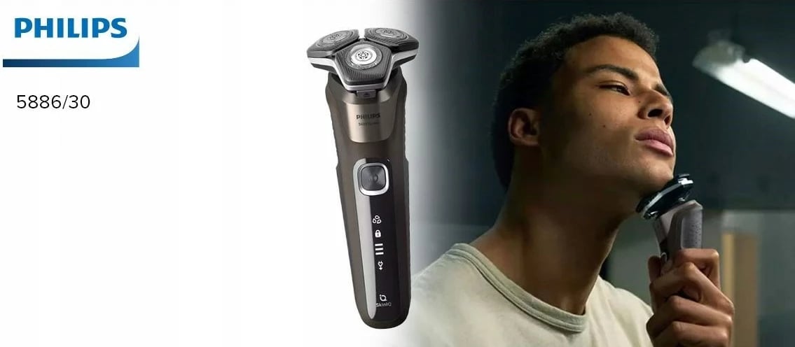 Makinë rroje Philips S5886/30 Series 5000, për rruajtje të lagësht dhe të thatë, e zezë