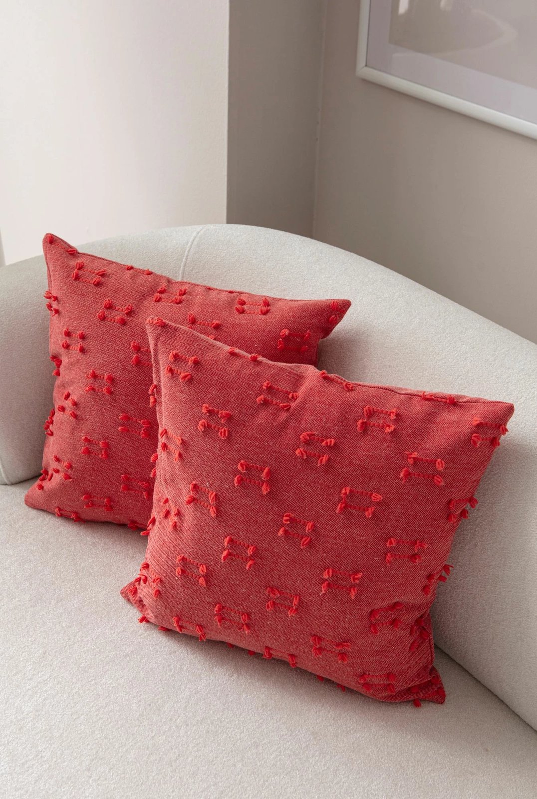 Set mbulesash jastëku (2 copë), Evila Originals, Tuffet, e kuqe v8