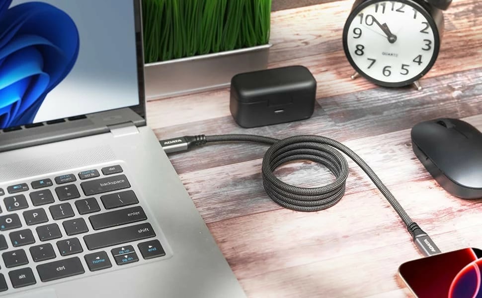 Kabllo USB-C në USB-C magnetike, Adata, CACCU3-100W-100AN-BK, USB 3.2 Gen 2 10Gbps PD 100W 1m, e zezë