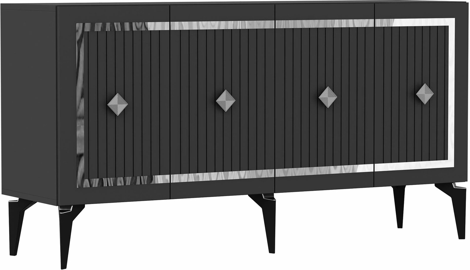 Konsol Skye Decor, ngjyrë antracit dhe argjendi