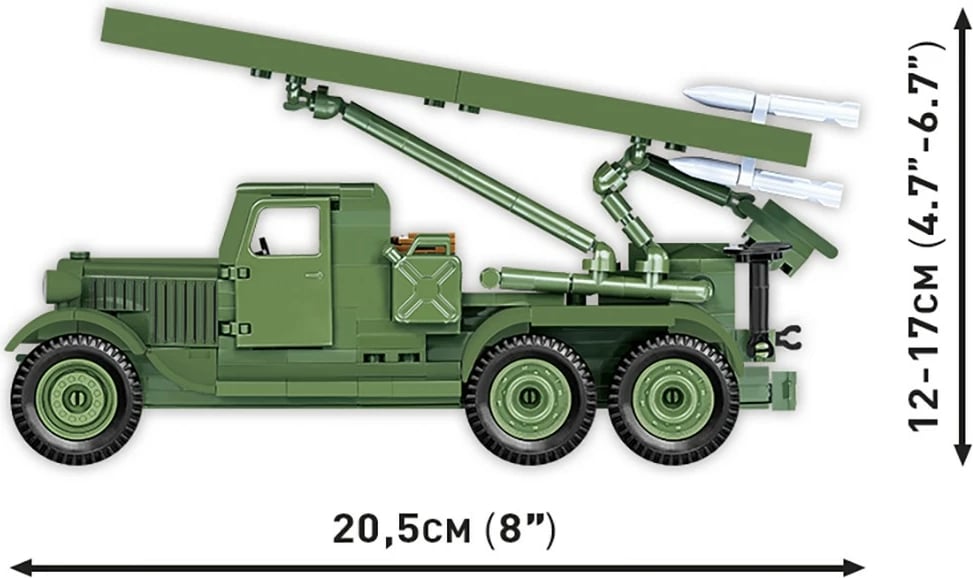 Set blloqe ndërtimi Cobi BM-13 Katyusha (ZIS-6), 440 pjesë, 1:35, Jeshile