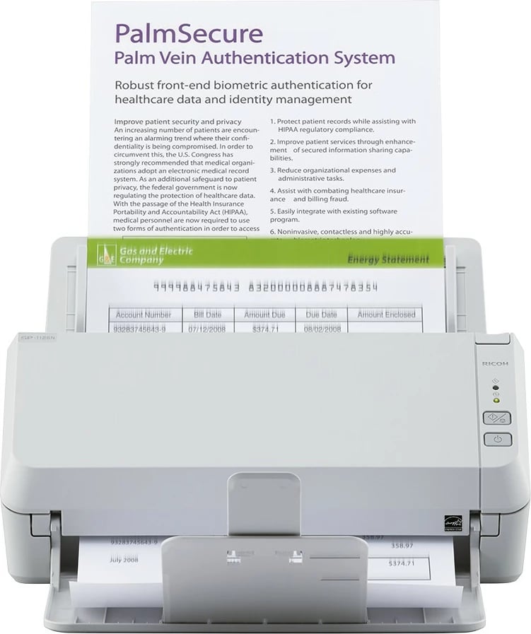 Skaner dokumentesh Ricoh SP-1125N, 25 faqe/min, duplex, Ethernet LAN, USB, i bardhë