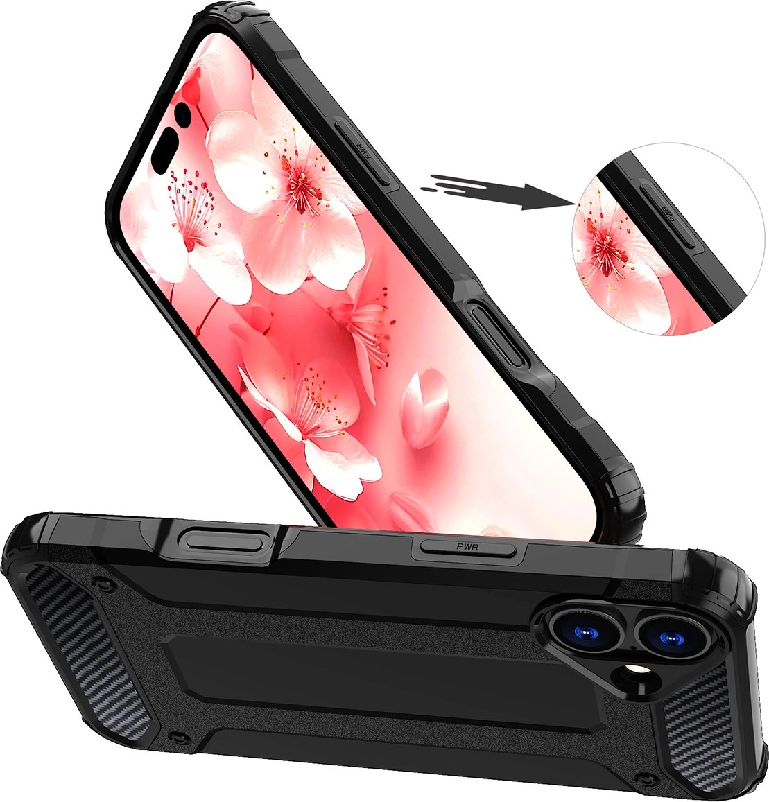 Mbështjellës Hurtel Hybrid Armor për iPhone 16e, Blu