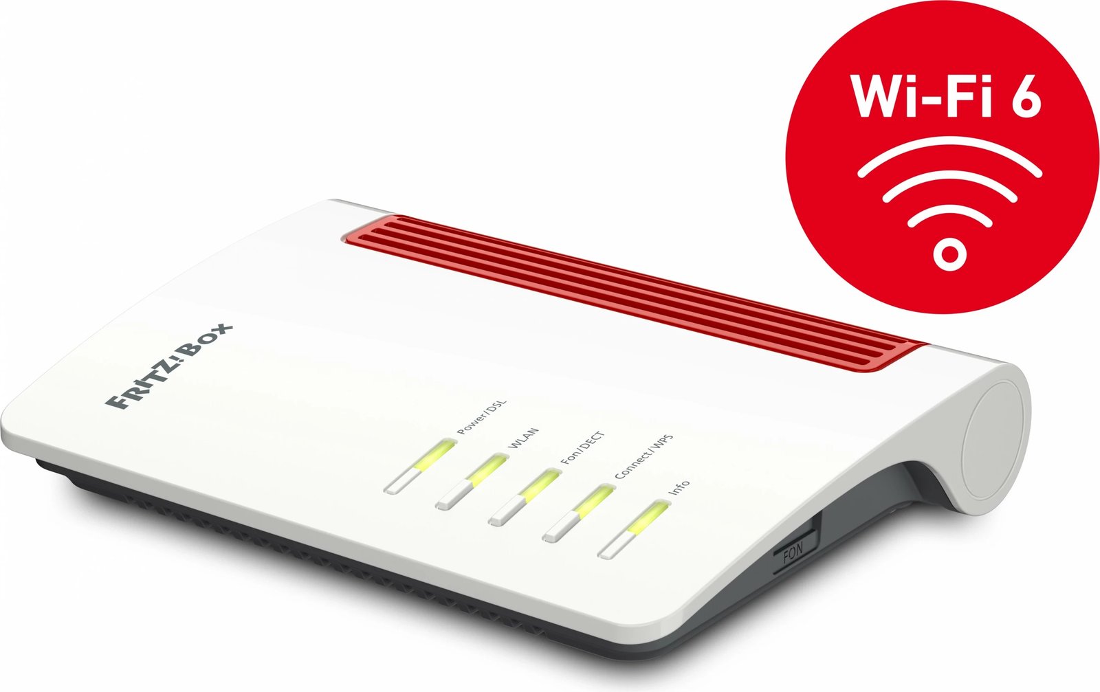 Router AVM FRITZ!Box 7530 AX, Wi-Fi 6, Dual-band, Ethernet LAN, ADSL, Gri, Kuq, Bardhë
