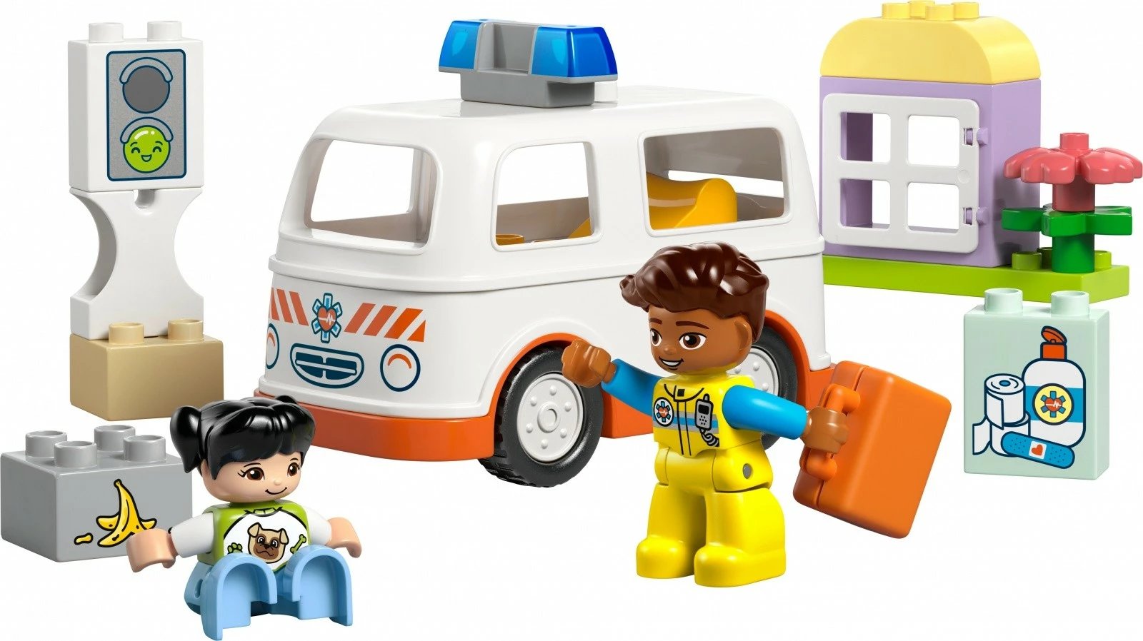 Set lodrash LEGO DUPLO Ambulanca me shofer 10447, 19 pjesë, plastikë Set lodrash LEGO DUPLO Ambulanca me shofer 10447, 19 pjesë, plastikë