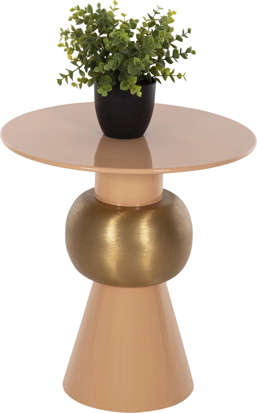 Tavolinë anësore PATNA FH4235.08 metalike ngjyrë rozë e ngrohtë (salmon)-ari Φ40,5x43Hcm
