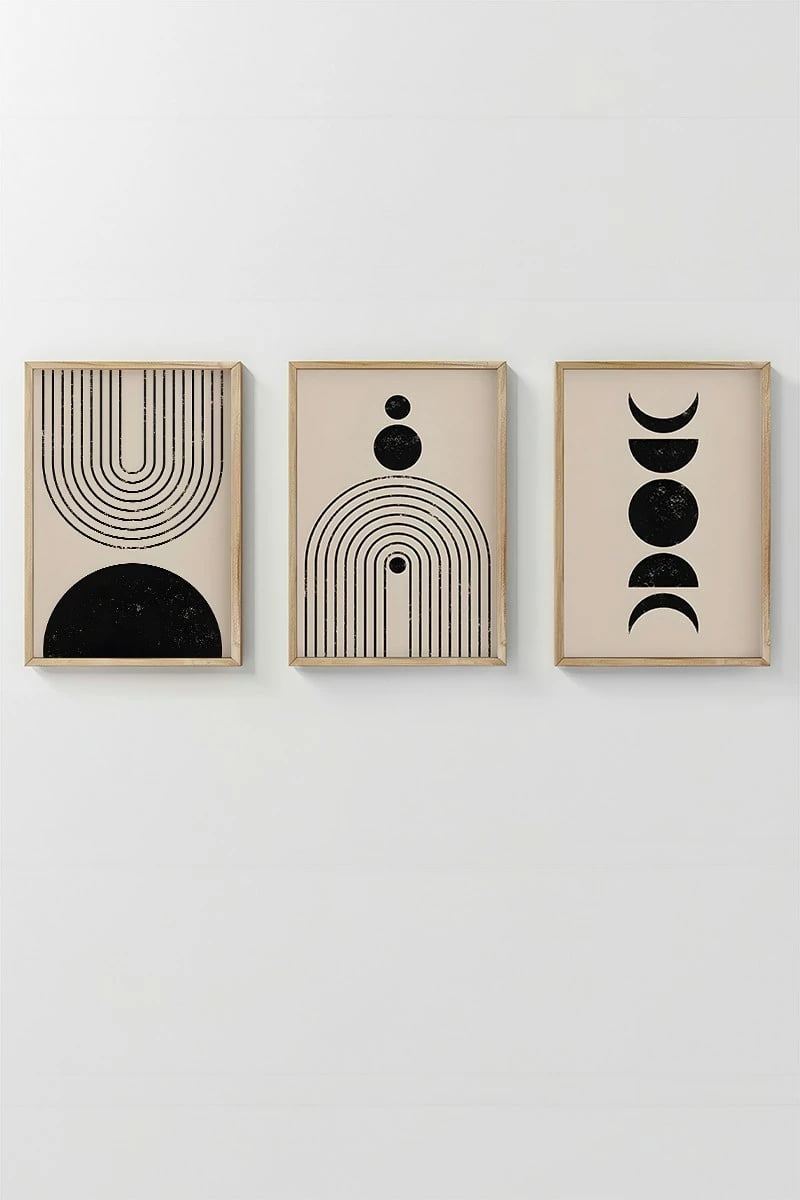 Pikturë dekorative me kornizë (3 copë), Wallity, 3Dartsohoset17