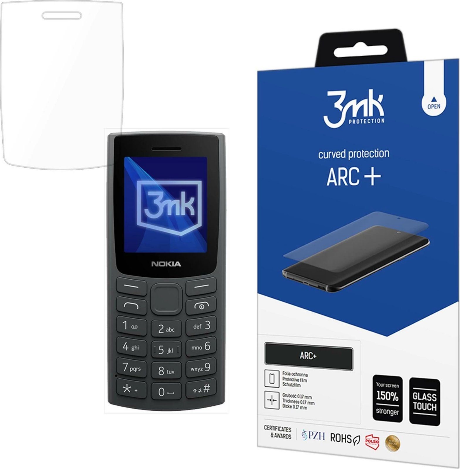 Film mbrojtës 3mk ARC+ për Nokia 105 (2023)