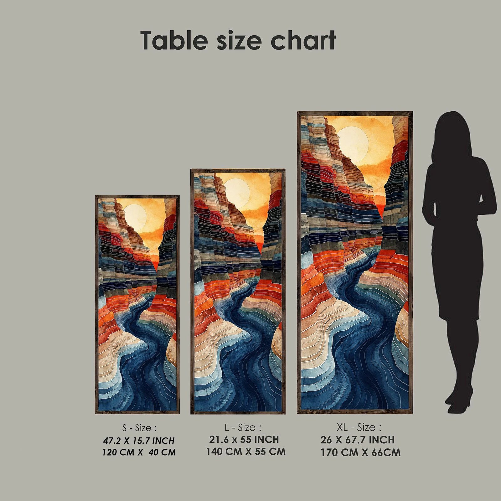 Pikturë dekorative me kornizë MDF, shumëngjyrëshe, Wallity, LONG013-S/120-40