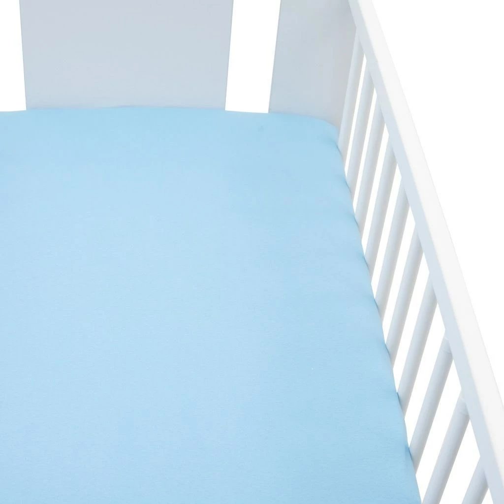 Çarçaf krevati bebe New Baby jersey 120x60 cm pambuk me elastik blu