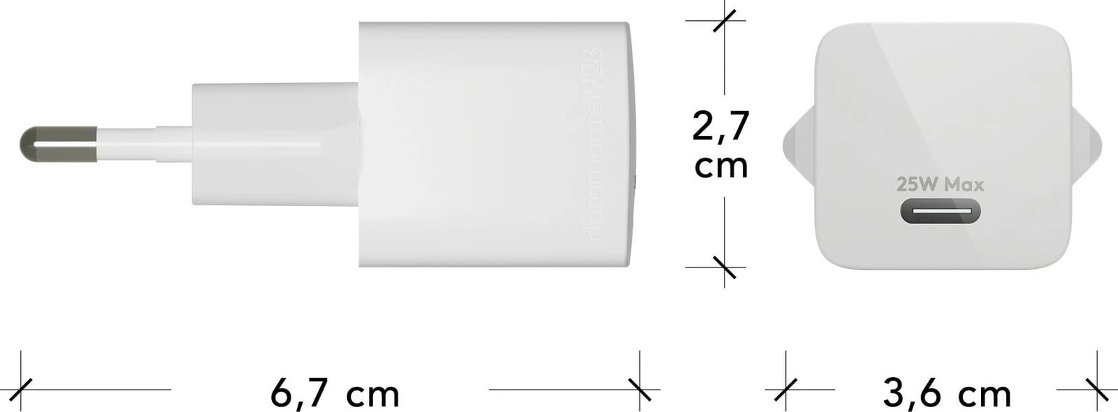 Karikues muri dbramante1928, USB-C, 25W, i bardhë