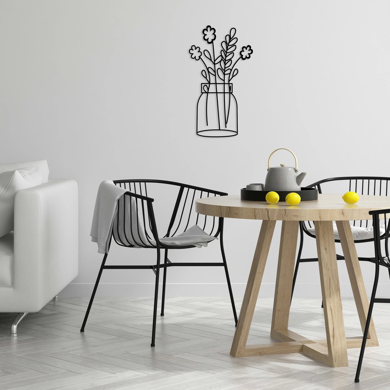 Aksesor dekorativ metalik për mur, lule, Wallity, Flower 7