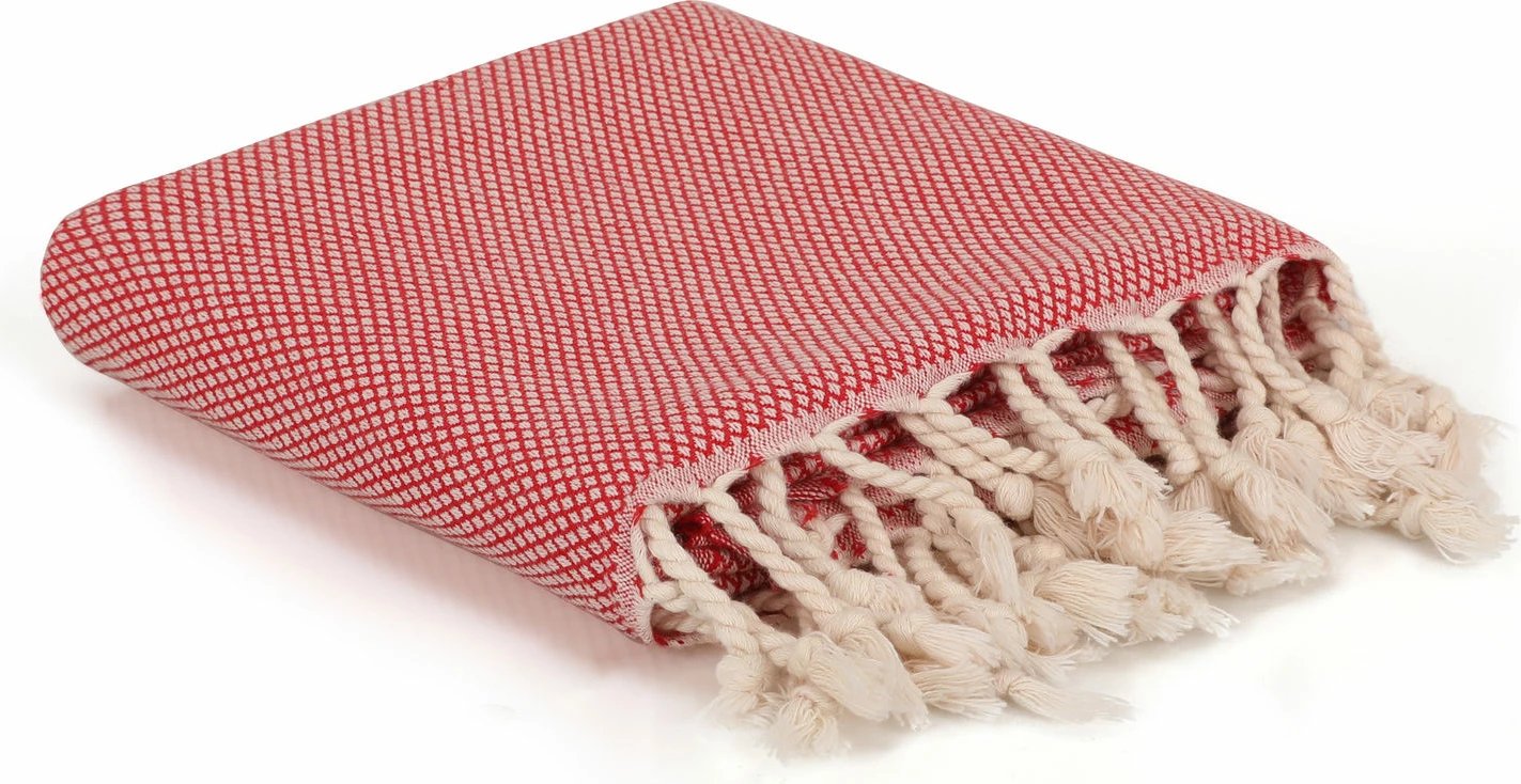 Peshqir plazhi Fouta, ngjyrë e kuqe, Mijolnir, Likya, 95x190cm