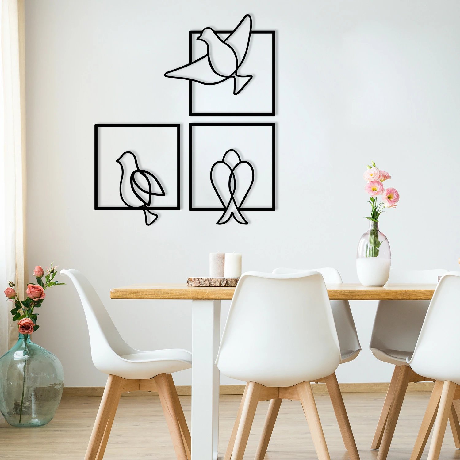 Aksesor dekorativ metalik për mur, Wallity Bonita, ngjyrë e zezë, 44x51cm