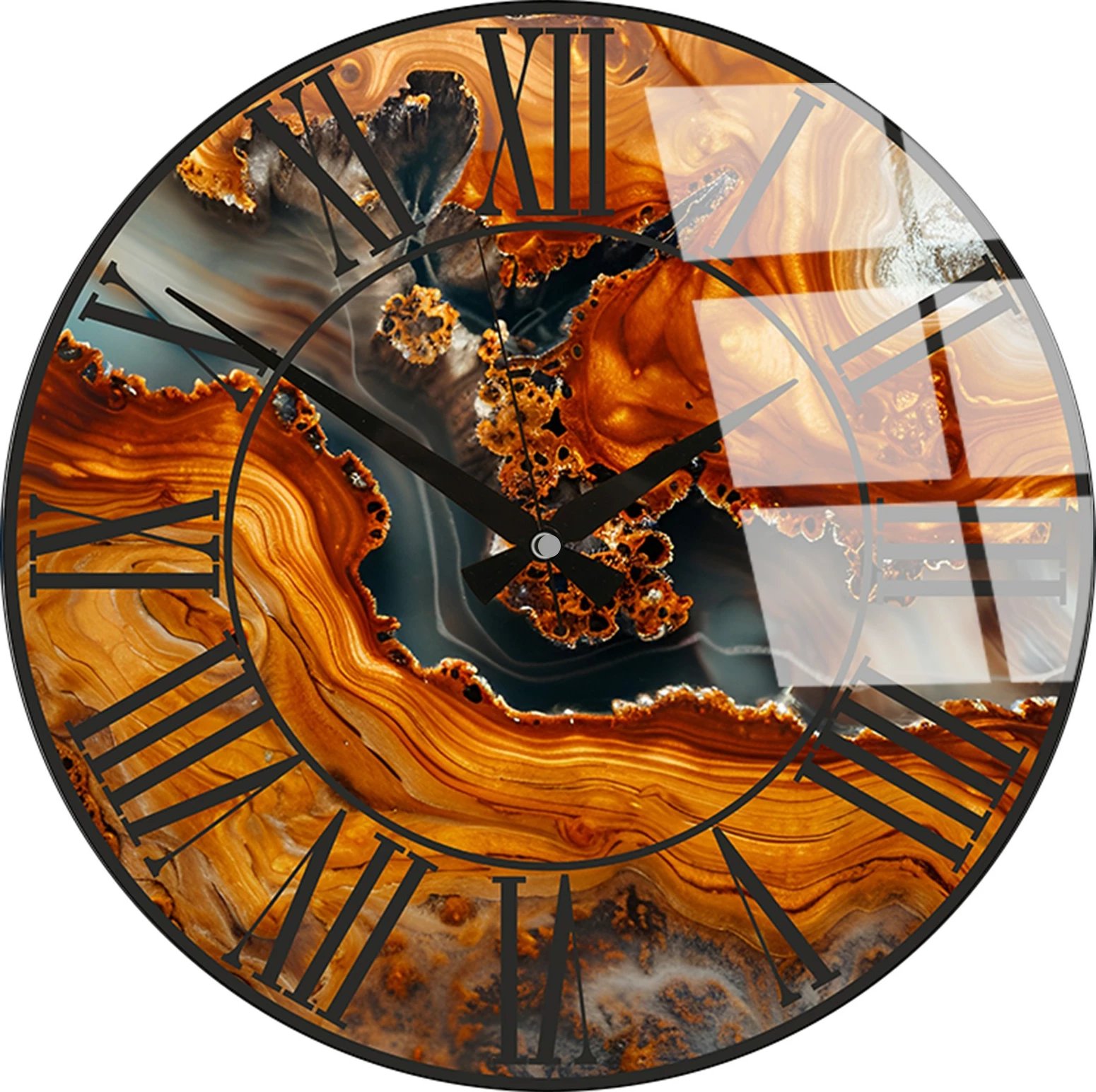 Orë muri dekorative prej xhami, shumëngjyrëshe, Wallity, Huhu329, 40x40cm