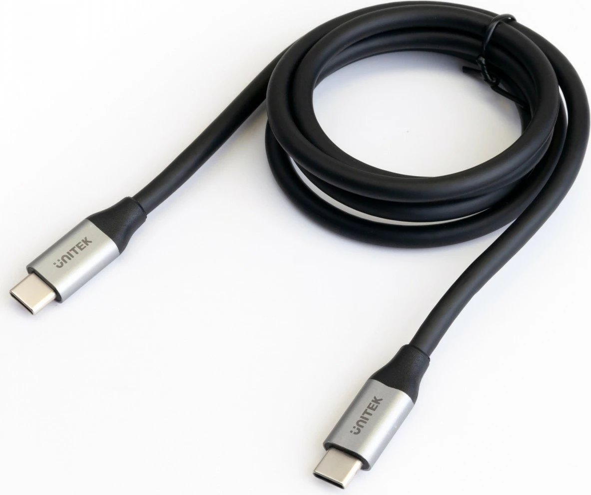 Kabllo USB-C në USB-C, Unitek C14091ABK, PD 100W 5Gbps 4K60Hz 2m, e zezë/gri Kabllo USB-C në USB-C, Unitek C14091ABK, PD 100W 5Gbps 4K60Hz 2m, e zezë/gri