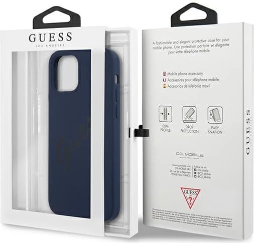 Mbështjellës Guess GUHCP12LLSVSBL për iPhone 12 Pro Max 6.7", silikon, Blu Mbështjellës Guess GUHCP12LLSVSBL për iPhone 12 Pro Max 6.7", silikon, Blu