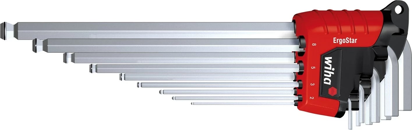 Set çelësash hekzagonal Wiha 369R, 9 copë, i kuq