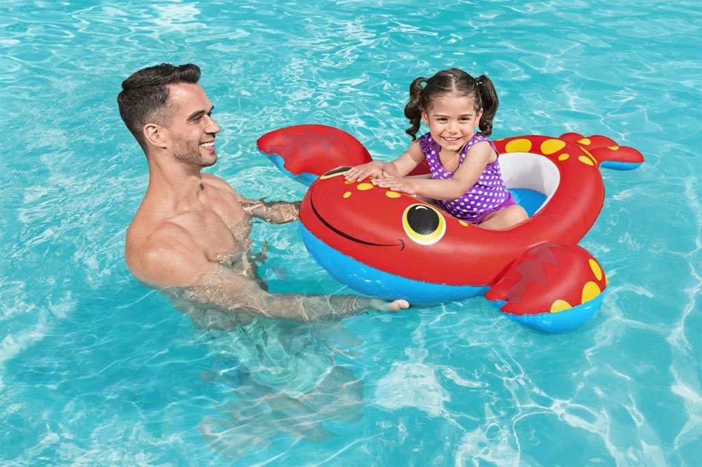 varkë e fryrë për fëmijë, Bestway, Krab 117x116 cm, e kuqe