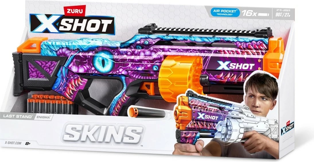 Blaster lodër ZURU X-Shot SKINS Last Stand Enigma, 16 shigjeta, shumëngjyrësh