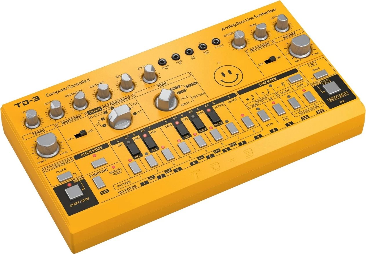 Sintetizator bas analog Behringer TD-3-AM, Verdhë Sintetizator bas analog Behringer TD-3-AM, Verdhë