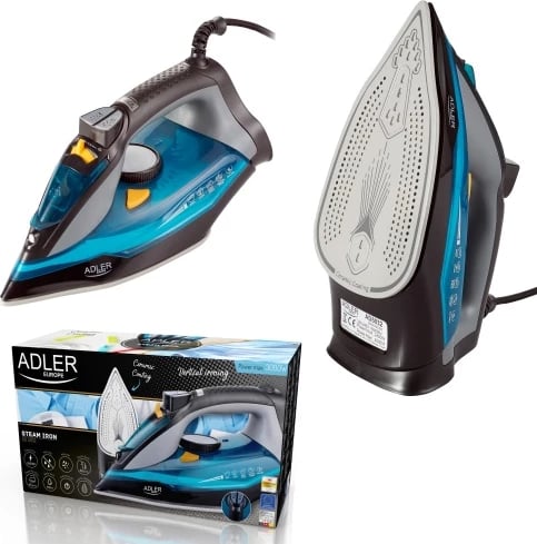 Hekur me avull, Adler AD 5032, taban qeramik, 3000 W, depozitë 350 ml