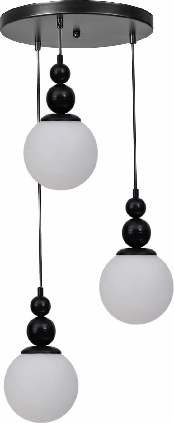 Llambadar Opviq, 9052-3, metal dhe qelq, e bardhë dhe e zezë