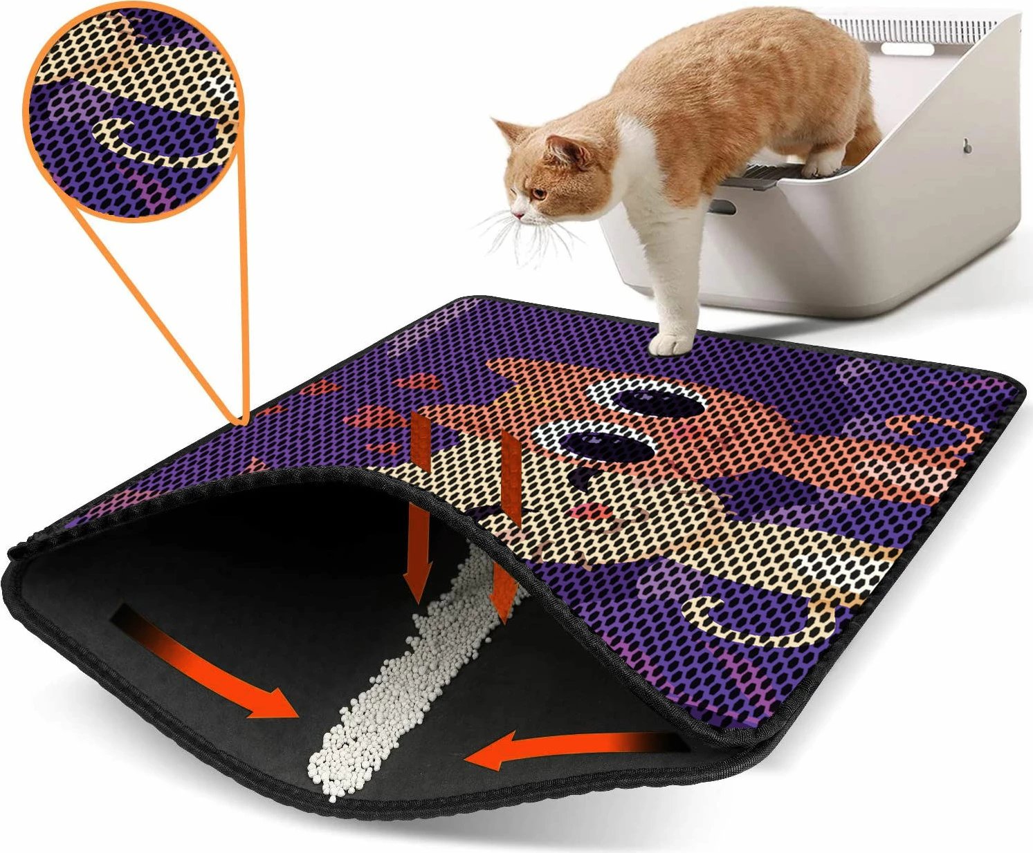 Tapet për rërë mace, shumëngjyrësh, Paws & Whiskers, Nrszn0095, 45x60cm