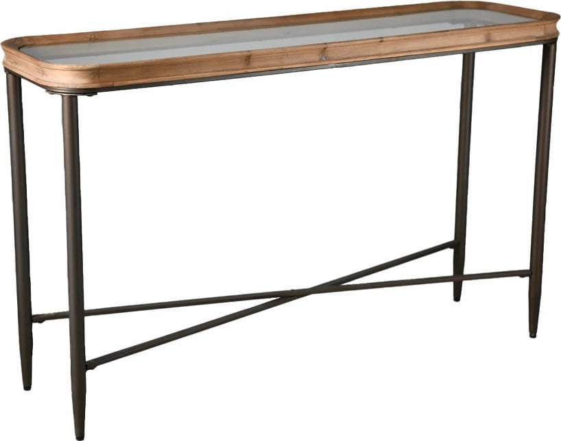 Konsol Marais, dru i pishës natyral, metal i zi, 132x40.5x82cm