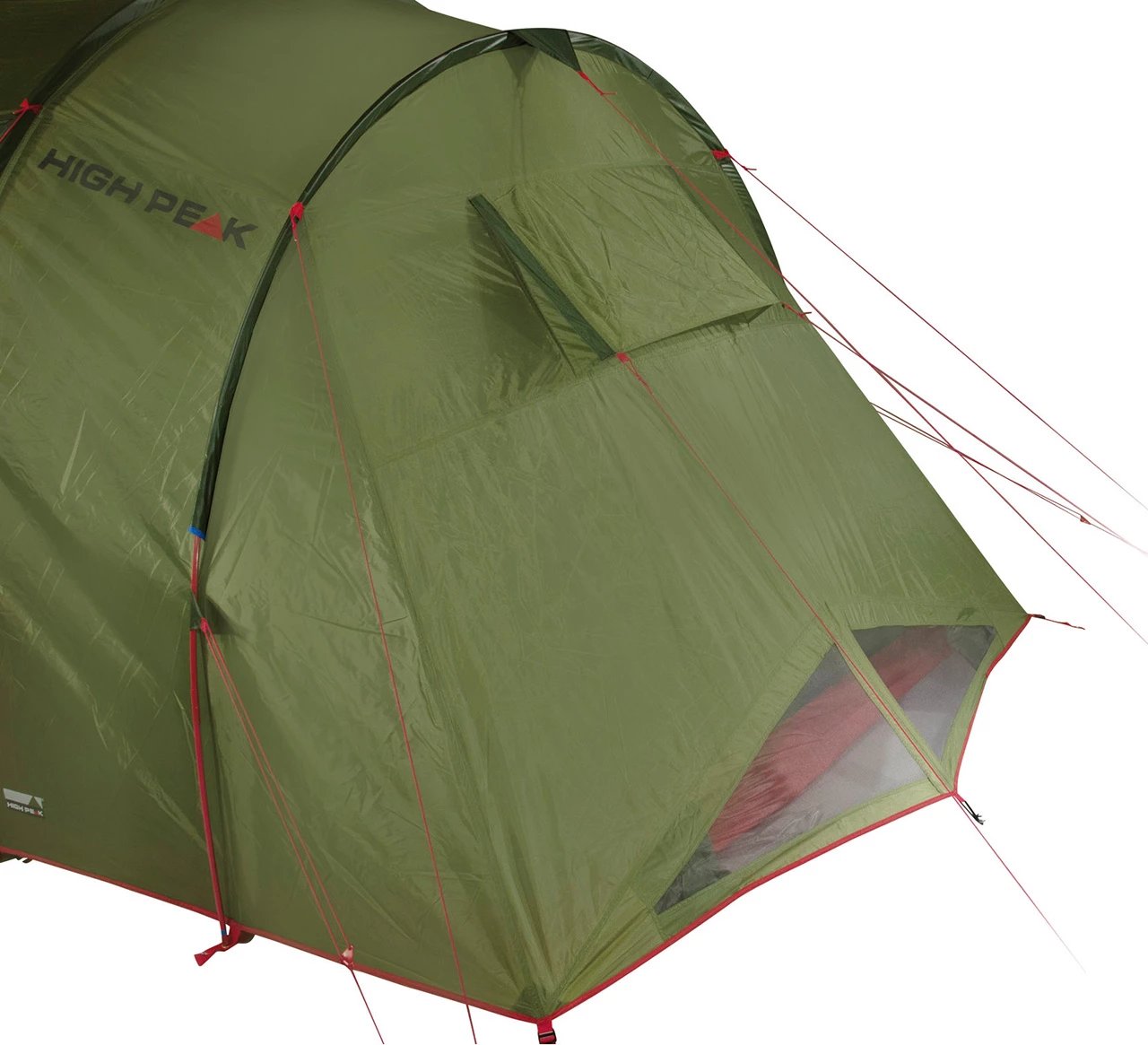 Tendë High Peak për 4 persona, e gjelbër-kuqe